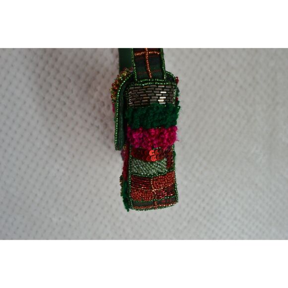 Anthropologie The Fiona Beaded Bag Holiday Plaid Edition - Picture 8 of 16